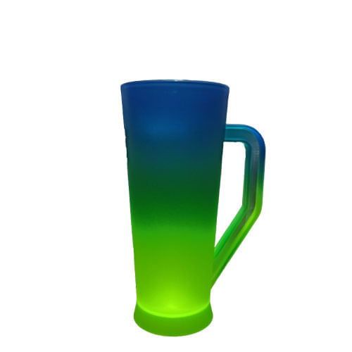 Caneca Slim Bicolor Degrade Azul/Amarelo 400  Ml Franzao