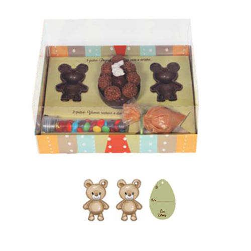 Caixa Kit Confeiteiro 100 Gr 02 Ursinhos Listrada C/ 05 Un (300043) Decora
