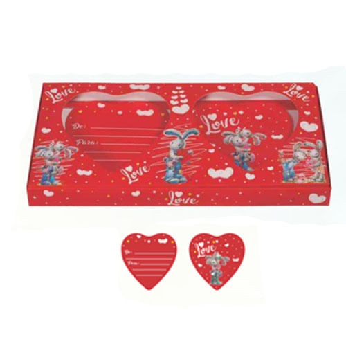 Caixa Coração 2 Cavas 250 Gr Love C/ 5 Un Decora