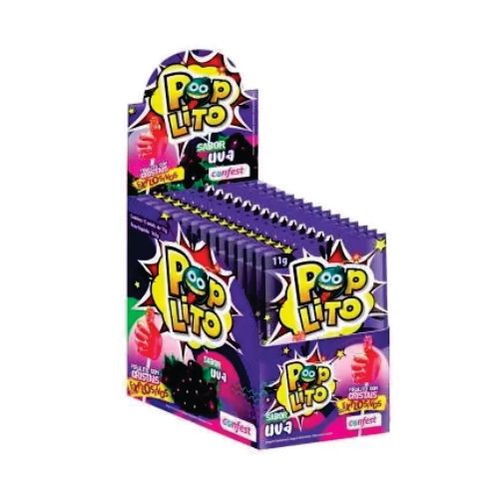Pirulito Pop Lito Explosivo Uva Display C/ 15 Un Confest