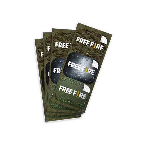 Adesivo Retangular Free Fire C/ 12 Un Festcolor