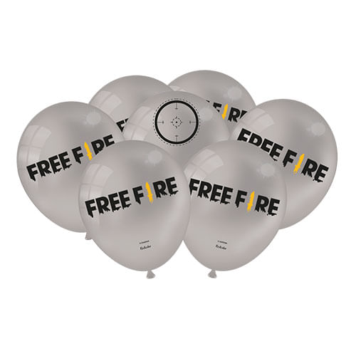 Balão Prata Free Fire C/ 25 Un Festcolor