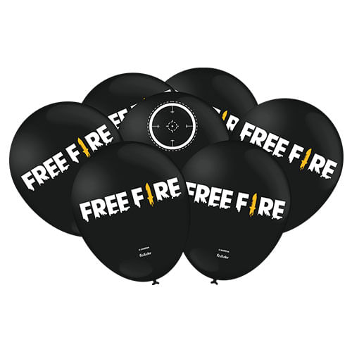 Balão Preto Free Fire C/ 25 Un Festcolor