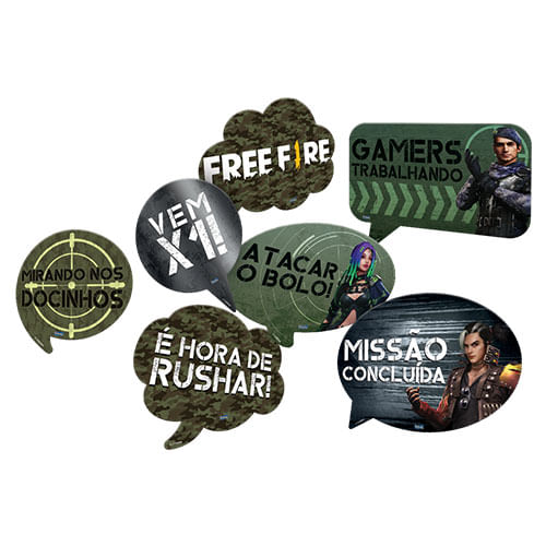 Kit Placas Free Fire C/ 9 Un Festcolor