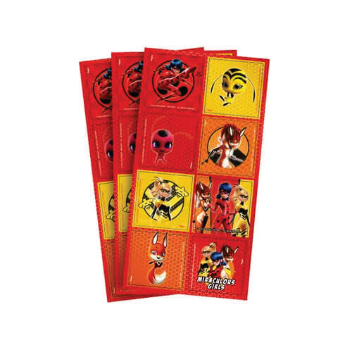 Adesivo Quadrado Ladybug Heroina C/ 24 Un Regina