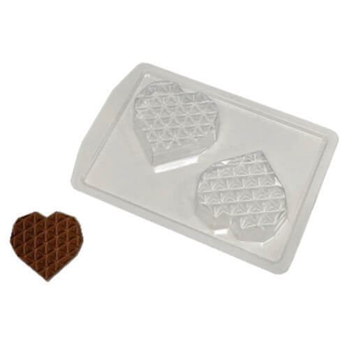 Forma Silicone Coração Plano Diamantado M 50 Gr (Fp181) Crystal For