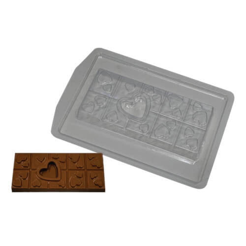 Forma Silicone Tablete Coração Vazado 110 Gr (Fp183) Crystal For