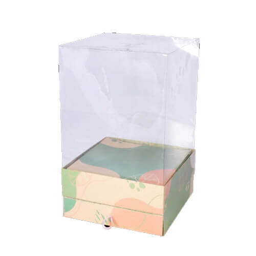 Caixa P/ Bolo 20x20x32 Gaveta Verde Creme Un (103165) Decora