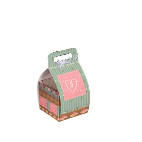 Caixa P/ Bolo C/ Alça P Rosa/Verde Un (103131) Decora