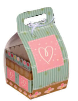 Caixa P/ Bolo C/ Alça M Rosa/Verde Un (103133) Decora