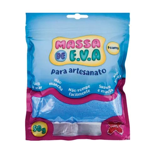 Massa De Eva Azul Claro 50 Gr Makemais