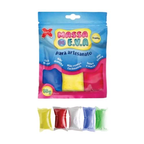 Massa De Eva Branca/Vermelha/Azul/Verde/Amarelo 50 Gr Makemais