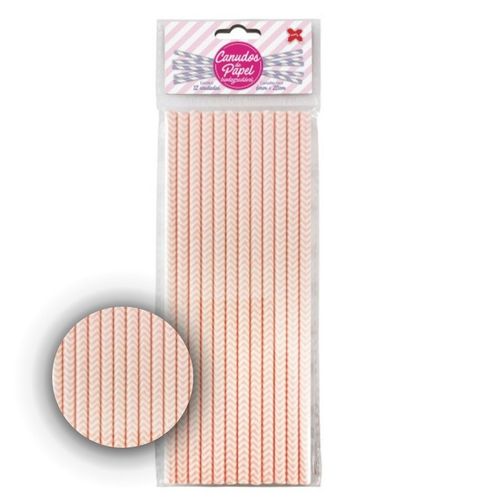 Canudo Papel Dec Chevron 12 Unidades Makemais