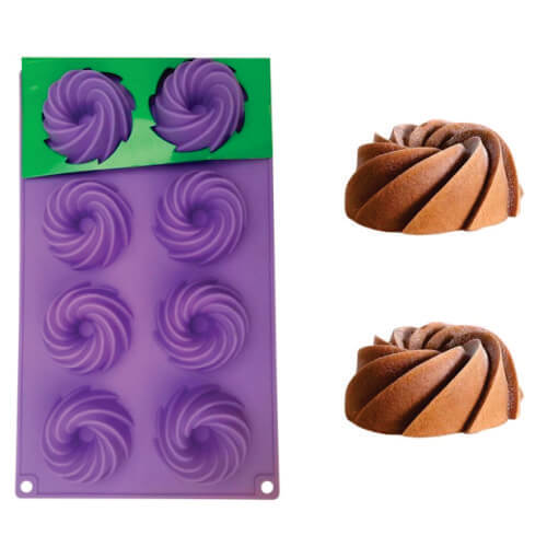 Forma Silicone De Mini Bolo Vulcao 8 Cavidades 28,8x17x2,6 Cm (Gmetc25) Primeche