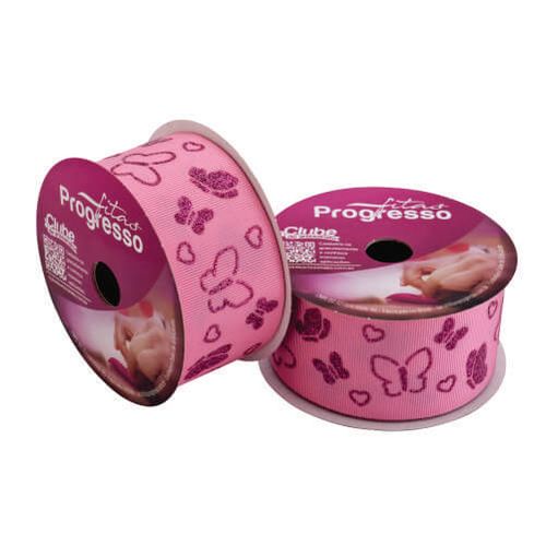 Fita Gorgurão Estampada 009 Borboletas Cor 006 10 M Progresso