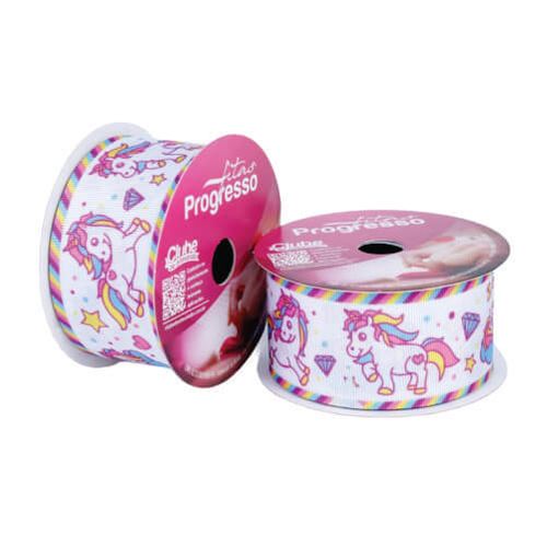 Fita Gorgurão Estampada 009 Unicornio Cor 018 10 M Progresso