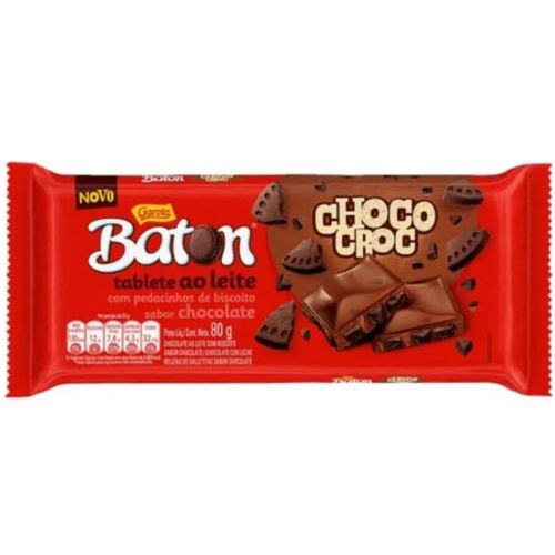 Barra De Baton Tablet Chocolate Crocante 80 Gr Garoto