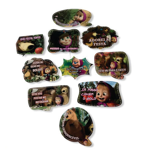 Plaquinha Foto Menina E Urso C/ 10 Un Pablo