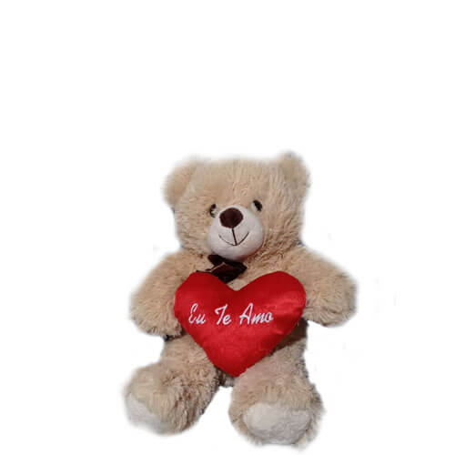 Pelucia Urso Coração Te Amo Caramelo 30 Cm (F1459) Fizzy