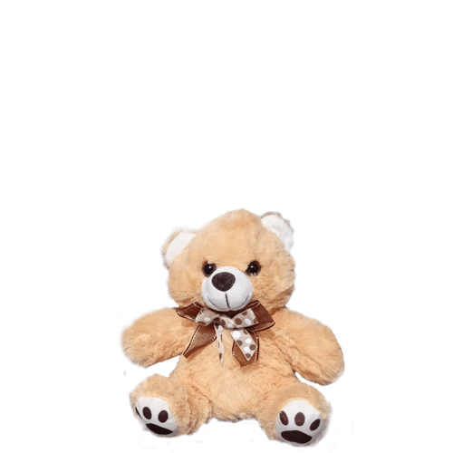 Pelucia Urso Laço Duplo Caramelo 20 Cm (Fe7016) Fizzy