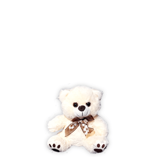 Pelucia Urso Laço Duplo Branco 20 Cm (Fe7016) Fizzy