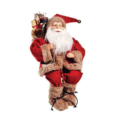 Noel Sentado C/ Casaco Vrm/Beg 30 Cm (1690514) Cromus