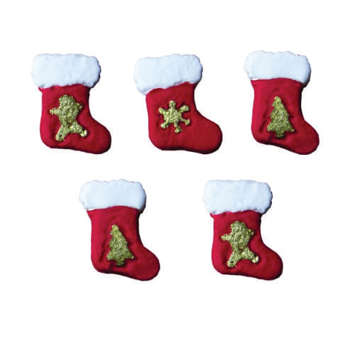 Biscuit Comestivel Natal Meia C/ Desenho C/ 8 Un (363) Jady