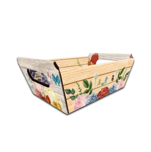 Cesta N 3 Caixote E Flores 17x12,5x7,5 Cm (3375) Kid-Art