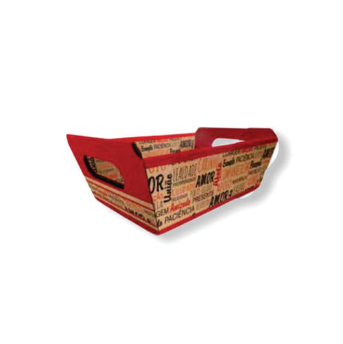 Cesta N 3 Kraft Palavras Vermelhas 17x12,5x7,5 Cm (3383) Kid-Art