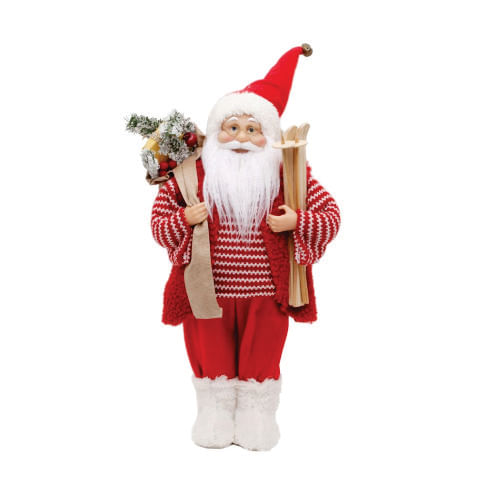 Noel Em Pé Colete Camisa Listrada E Ski Vrm/Bco 50 Cm (1208604) Cromus