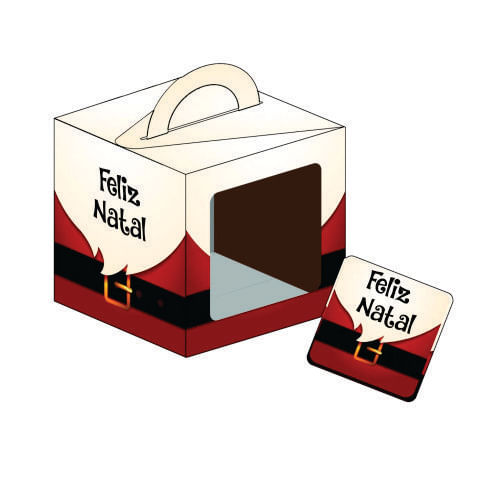 Caixa Mini Panetone 100 Gr Cinto Noel (1952) C/ 3 Un Erika