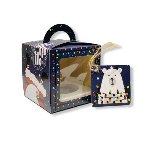 Caixa Mini Panetone 100 Gr Feliz Natal Ho Ho Ho (1187) C/ 3 Un Erika