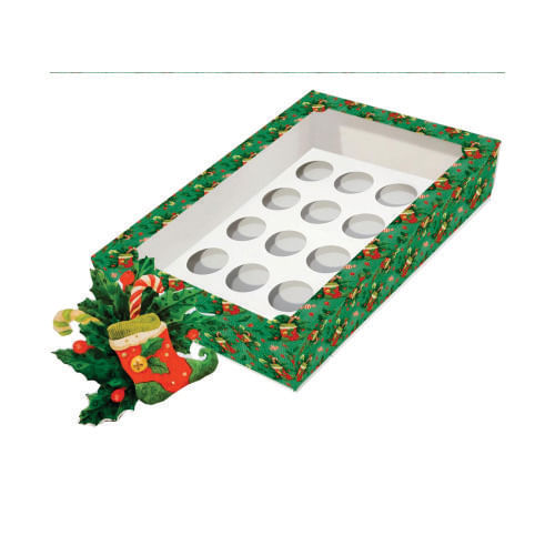 Caixa Divertida P/ 10 Doces Botas De Natal (1927) C/ 3 Un Erika