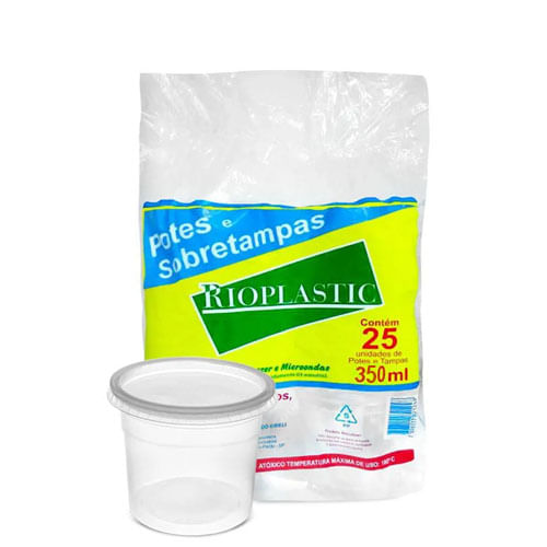Kit Pote Redondo 350 Ml C/ 25 Un Rioplastic