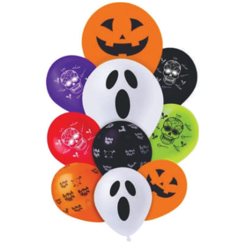 Kit Buque De Balões Halloween Sortido C/ 10 Un Happyday