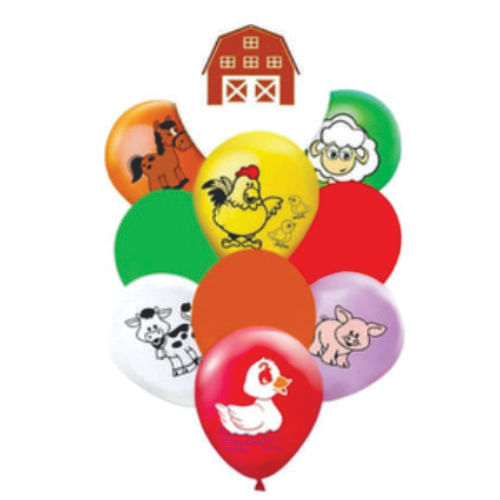 Kit Buque De Balões Fazendinha Sortido C/ 10 Un Happyday