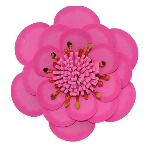 Flor Decorativa E.V.A Begonia G Rosa C/ Metal 37 Cm (110052) Piffer