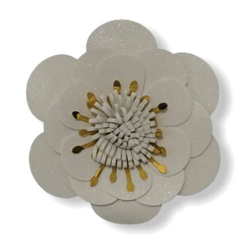 Flor Decorativa E.V.A Begonia G Branca C/ Metal 37 Cm (110056) Piffer