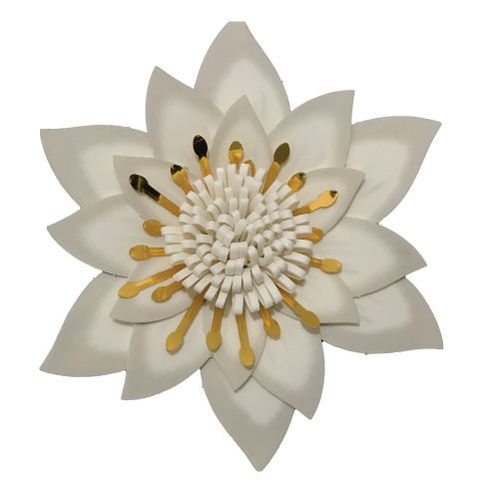 Flor Decorativa E.V.A Dalia G Branca C/ Metal 35 Cm (110110) Piffer
