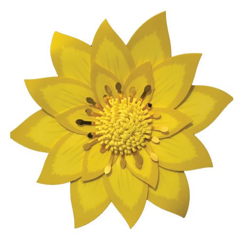 Flor Decorativa E.V.A Dalia G Amarela C/ Metal 35 Cm (110109) Piffer