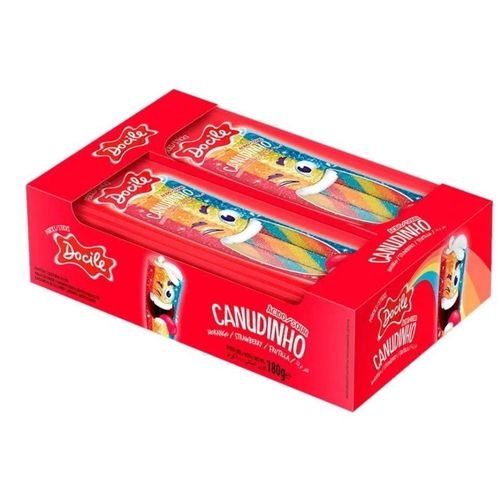 Bala Canudinho Colorido Morango Citrico 12x15 Gr Docile