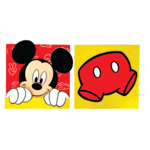 Quadro Mdf Relevo Mickey C/ 2 Un (Mk0006) Grintoy