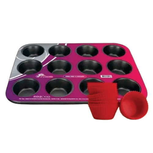 Forma P/ Cupcake C/ 12 Cavas C/ Silicone (12636) 35x26x3 Inga