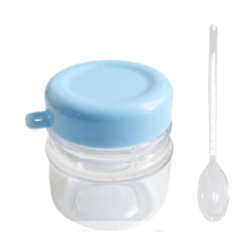 Pote De Papinha C/ Colher Azul Bebe C/ 10 Un Plastbrindes