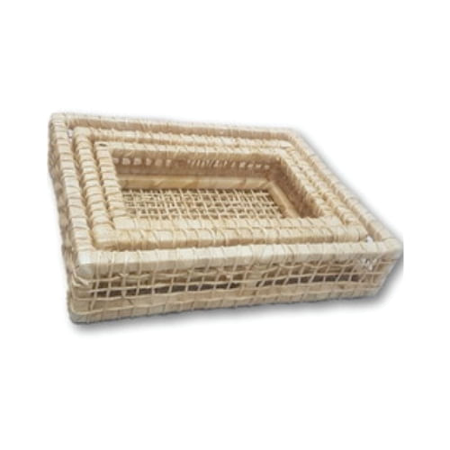 Bandeja S/ Alça De Palha 3 Pçs (A128) Priscila