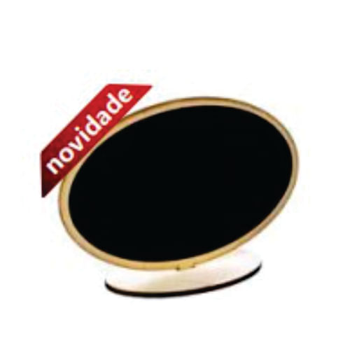 Mini Quadro Negro De Mesa Oval Fox Import