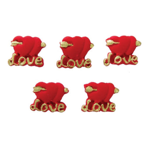 Biscuit Comestivel Coração Love C/ 5 Un (382) Jady