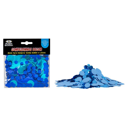 Confetes P/ Balões Redondo Azul Mundo Bizarro