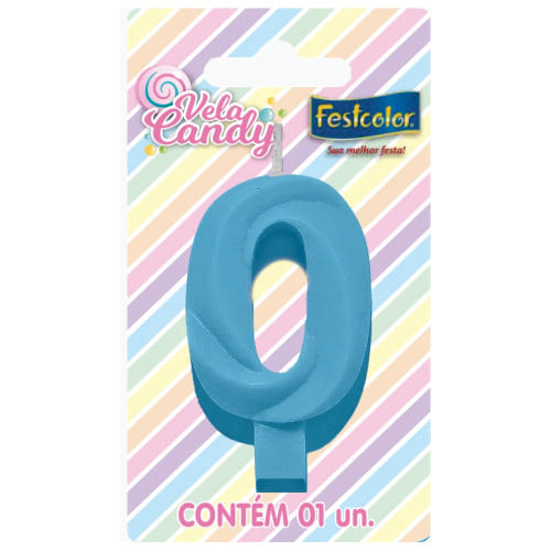 Vela Aniversário Candy Azul Festcolor