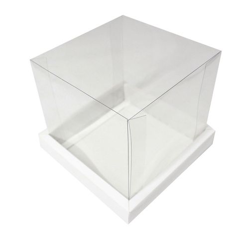 Caixa Panetone 250gr 12x12 Branca Tampa Transparente C/ 5 Un Assk